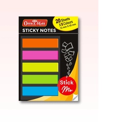 Office Mate Plastic Sticky Notes - 5 Color 20Shts each